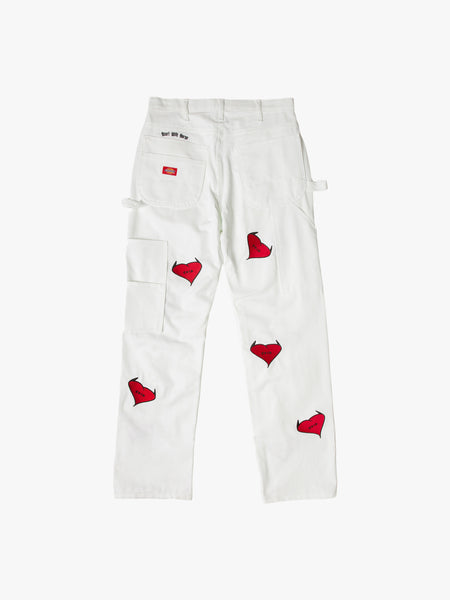 Embroidered Icon Work Pant (White)