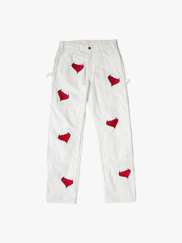 Embroidered Icon Work Pant (White)